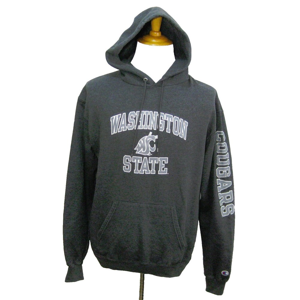 WASHINGTON STATE Cougars Men's (Medium) Gray Hoodie Champion College Sweatshirt